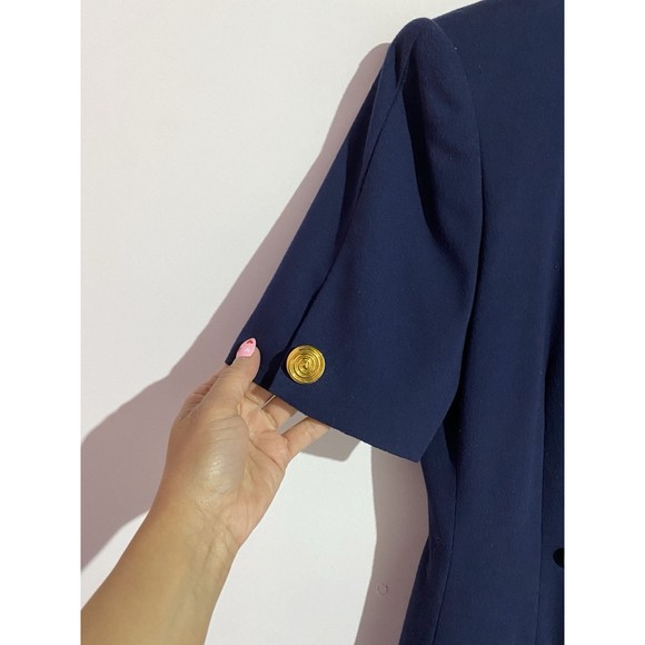 Atrium Collection Navy Blue Double-Breasted Blazer Dress - Picture 6 of 14